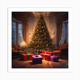 Christmas Tree In The Room Art Print