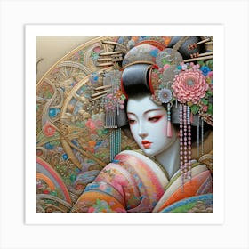 Geisha Creative Illustration Artwork 28 Art Print