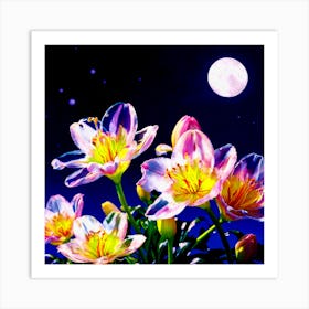 Default Heavenly Blossoms Illuminated By The Moon Captured In 0 Art Print