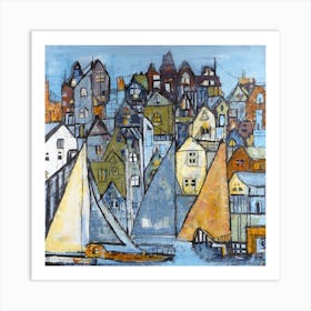 City ​​With Sails Square Art Print