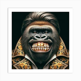 Gorilla With Gold Teeth Art Print