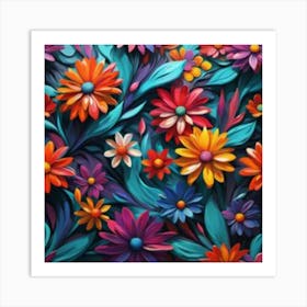 Colorful Flowers 1 Art Print