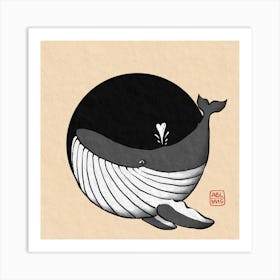 Loving whale Art Print