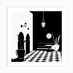 Black And White Interior Art Print