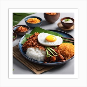 A Harmony of Taste: Nasi Lemak with All the Trimmings Art Print