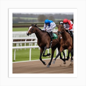 Jockeys Racing Horses 1 Art Print