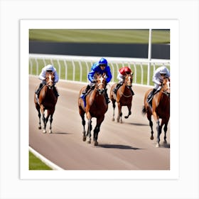 Jockeys Racing Horses 9 Art Print