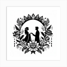 Silhouette of Couple 5 Art Print