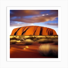 NEON AYERS ROCK Art Print