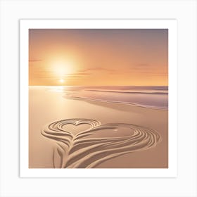 Heart In The Sand Art Print