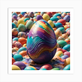 Multicoloured Easter Egg Art Print