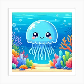 Illustration Jellyfish 6 Art Print