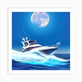 Yacht In The Ocean Art Print