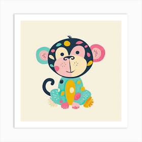 Charming Illustration Monkey 1 Art Print