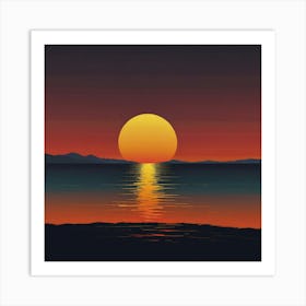 Leonardo Lightning Minimal Sunrise And Sunset Art 3 Art Print