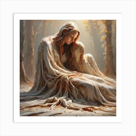 Woman In The Woods 5 Art Print