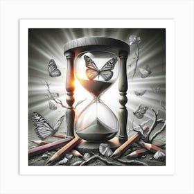 Butterfly in the hourglass Art Print