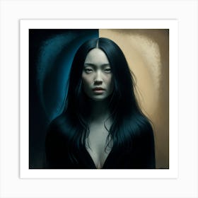 Ethereal Reverie A Golden Portrait Of Mystery And Grace (1) Art Print