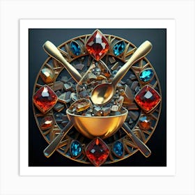 Logo made of gemstones extracted with a tablespoon. 12 Art Print