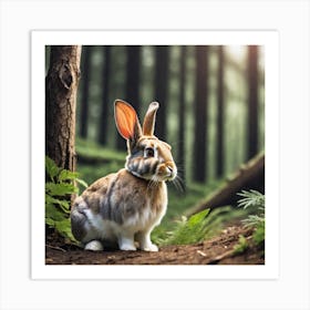 Rabbit In The Forest 141 Art Print