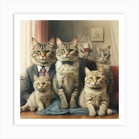 Family Of Cats 3 Art Print