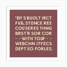 By Sbuit Rtib Stone Tree Courses Srs Cor Art Print