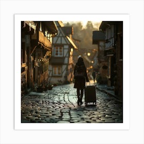 Stockcake Traveler At Dawn 1720412632 Art Print