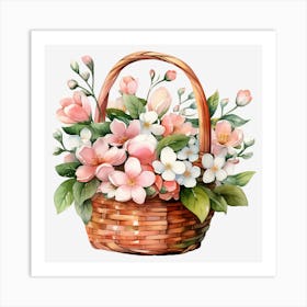 Basket Of Flowers 2 Art Print