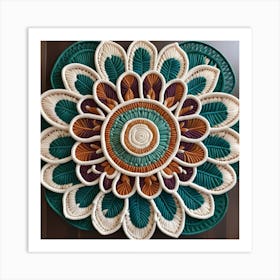 Flower Shaped Mandala Bohemian Art Print