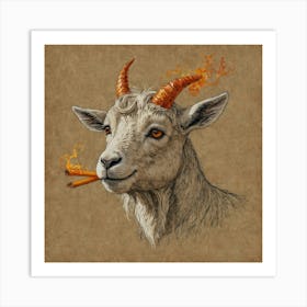 Goat With Horns 12 Art Print