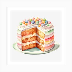 Watercolor Cake Art Print