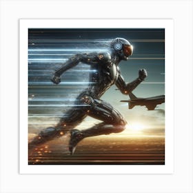 Cyborg Running 2 Art Print