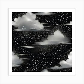 Silver puffy clouds Art Print