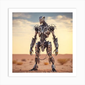 Robot In The Desert 3 Art Print