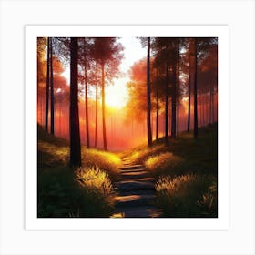 Path In The Woods 16 Art Print