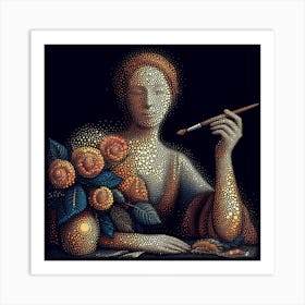 Woman With A Brush Art Print