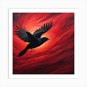 Crow In Flight Art Print