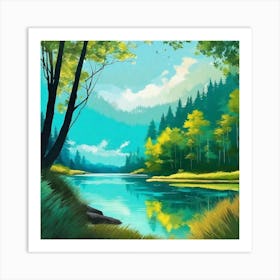 River In The Forest 11 Art Print