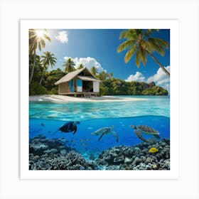 Default Vacation Travel Ad14 Wide Angle View12 Hut Shack Stran 2 Art Print