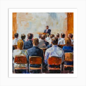 Audience At A Lecture Art Print