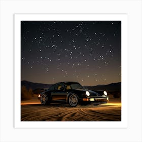 Porsche 911 At Night Art Print