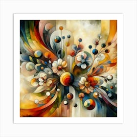 Flowers oil painting abstract painting art 9 Art Print