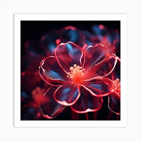 Neon Flower Art Print