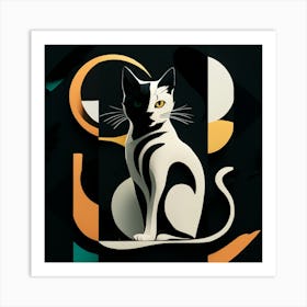 Abstract Cat Art Print