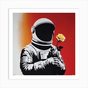 Spaceman - flower Art Print