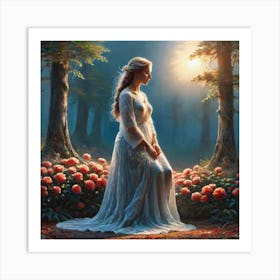 Girl In The Forest 9 Art Print