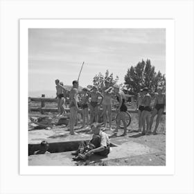 Rupert, Idaho Dressing After Swimming By Russell Lee Art Print