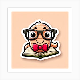 Worm With Glasses 1 Art Print