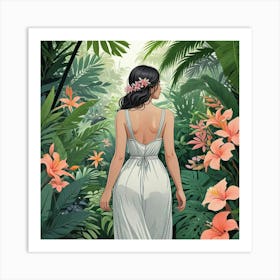 Into The Garden Ai Art Wall Art Design Illustration (3) Art Print