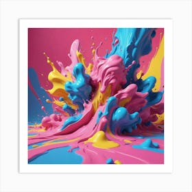 Colorful Paint Splash Art Print